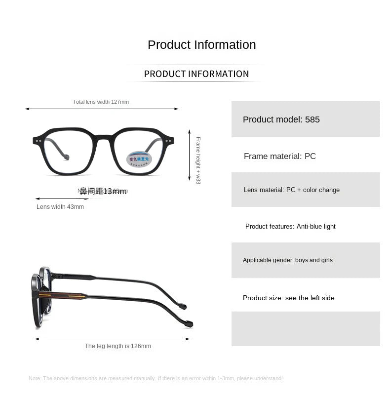 2PACK Children Radiation Protection Glasses Fashion Plain Glasses for Kid Computer Phone Online Course Anti Blue Light Glasses