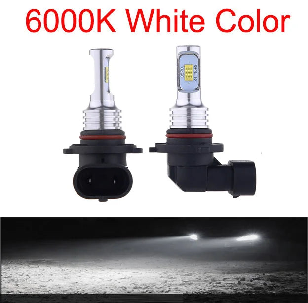 2Pcs Car HB3 LED Bulbs 9005 9006 HB4 Headlight Fog Bulb Lamp Light 6000K  White Automotive Fog Lights Turbo Mini Lamp Headlights