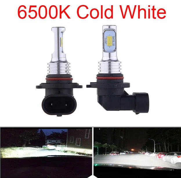 2Pcs Car HB3 LED Bulbs 9005 9006 HB4 Headlight Fog Bulb Lamp Light 6000K  White Automotive Fog Lights Turbo Mini Lamp Headlights