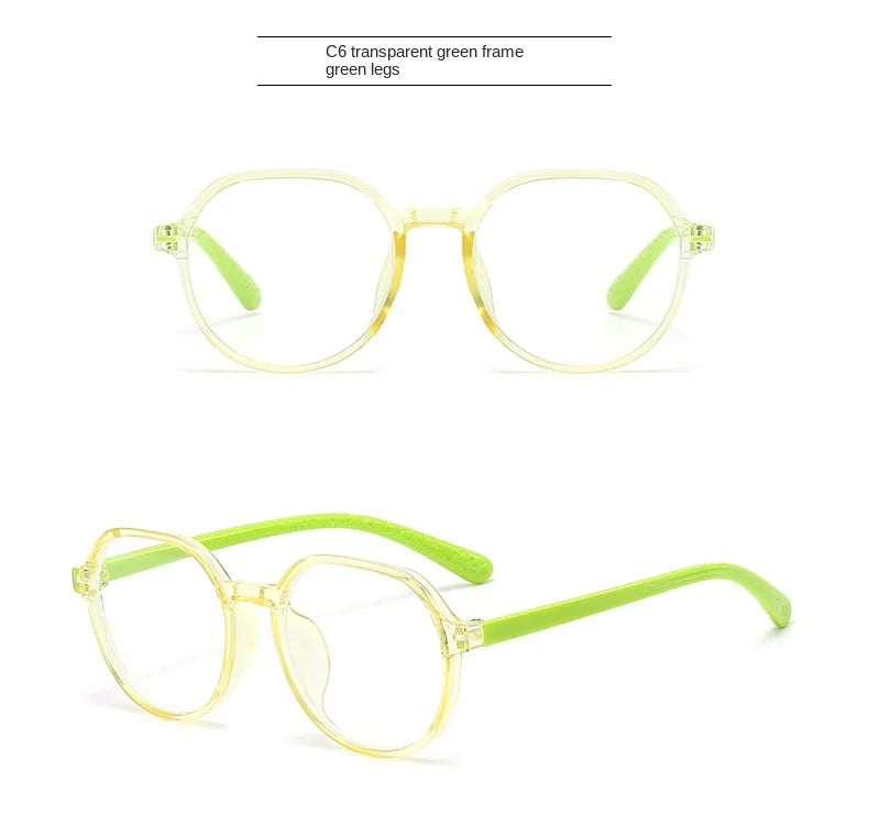 Blue Light Blocking Glasses for Kids Computer Glasses Silicone Frame Clear Lens Girl Boy Video Gaming Children Safety Eyewear