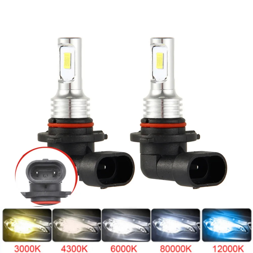 2Pcs Car HB3 LED Bulbs 9005 9006 HB4 Headlight Fog Bulb Lamp Light 6000K  White Automotive Fog Lights Turbo Mini Lamp Headlights