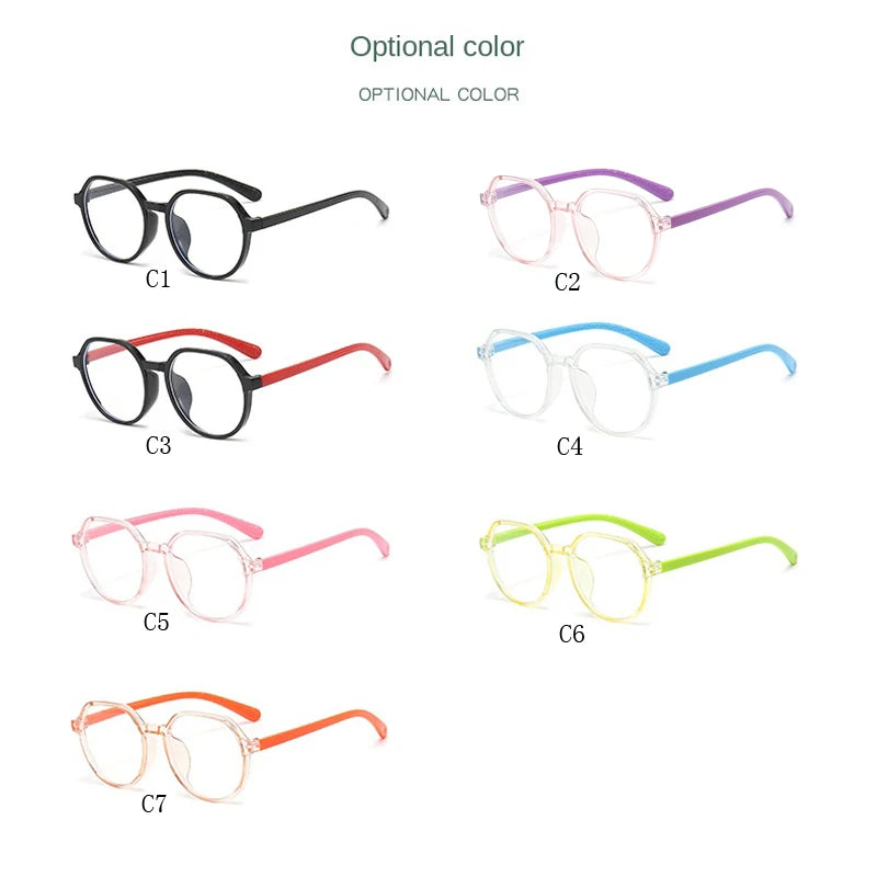 Blue Light Blocking Glasses for Kids Computer Glasses Silicone Frame Clear Lens Girl Boy Video Gaming Children Safety Eyewear