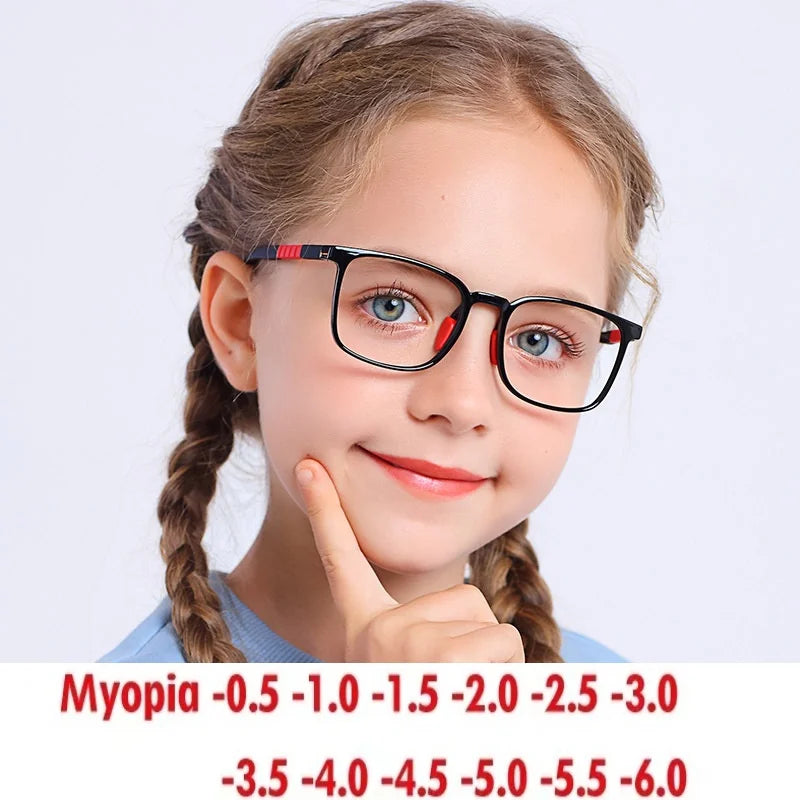 Anti Blue Rays Adolescent Prescription Glasses For The Nearsighted TR90 Safety Boy Girl Short-sight Eyewear 0 -0.5 -0.75 To -6.0