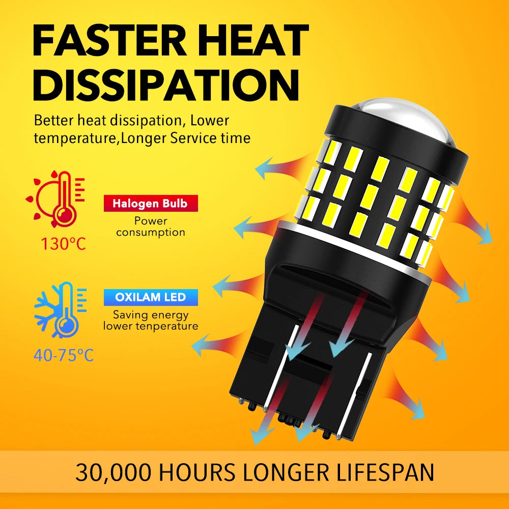 2Pcs T20 LED Canbus 7443 W21/5W LED Bulb for Opel Zafira Astra J Insignia Vivaro 2019 W21W LED Position Light DRL Driving Lamp