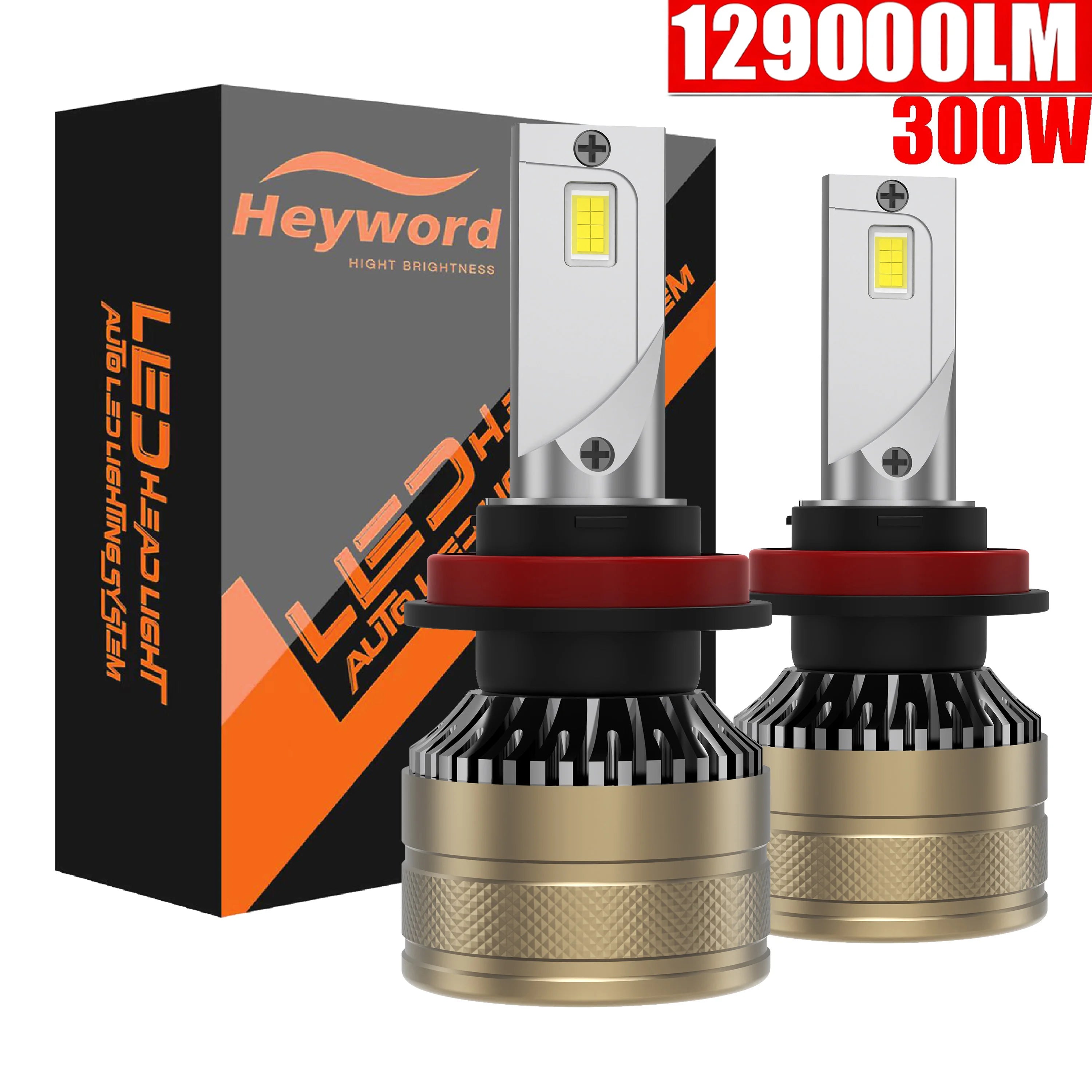 Heyword High Power CSP H4 H7 LED 390W 129000LM H1 H8 H9 H11 Car LED Light Bulbs 9005 HB3 9006 HB4 9012 HIR2 Auto Fog Lamp 6000K