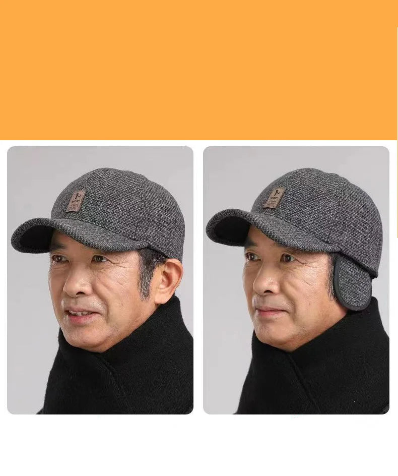 Cotton Hat Men's Hat Autumn And Winter Middle-Aged Dad Cloth Hat Single Old Man Windshield Baseball Hat Sun Hat