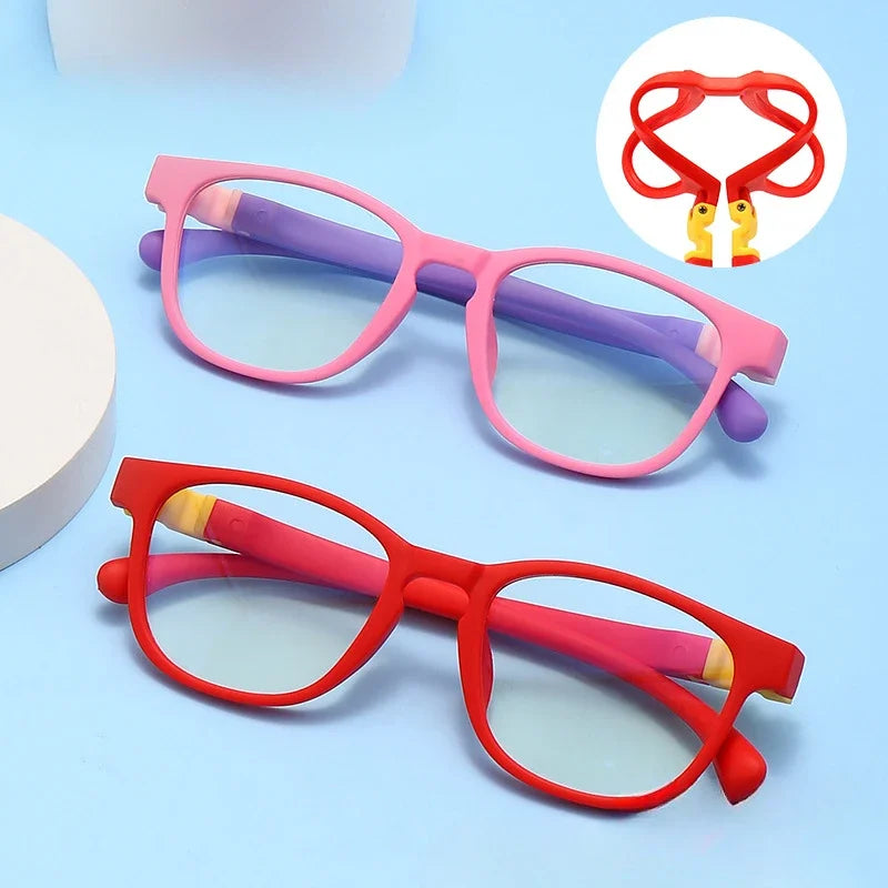 Kids Anti-blue Light Glasses Removable Silicone Children Boys Girls Computer Eyeglasses Ultra Light Frame Eye Protection Eyewear