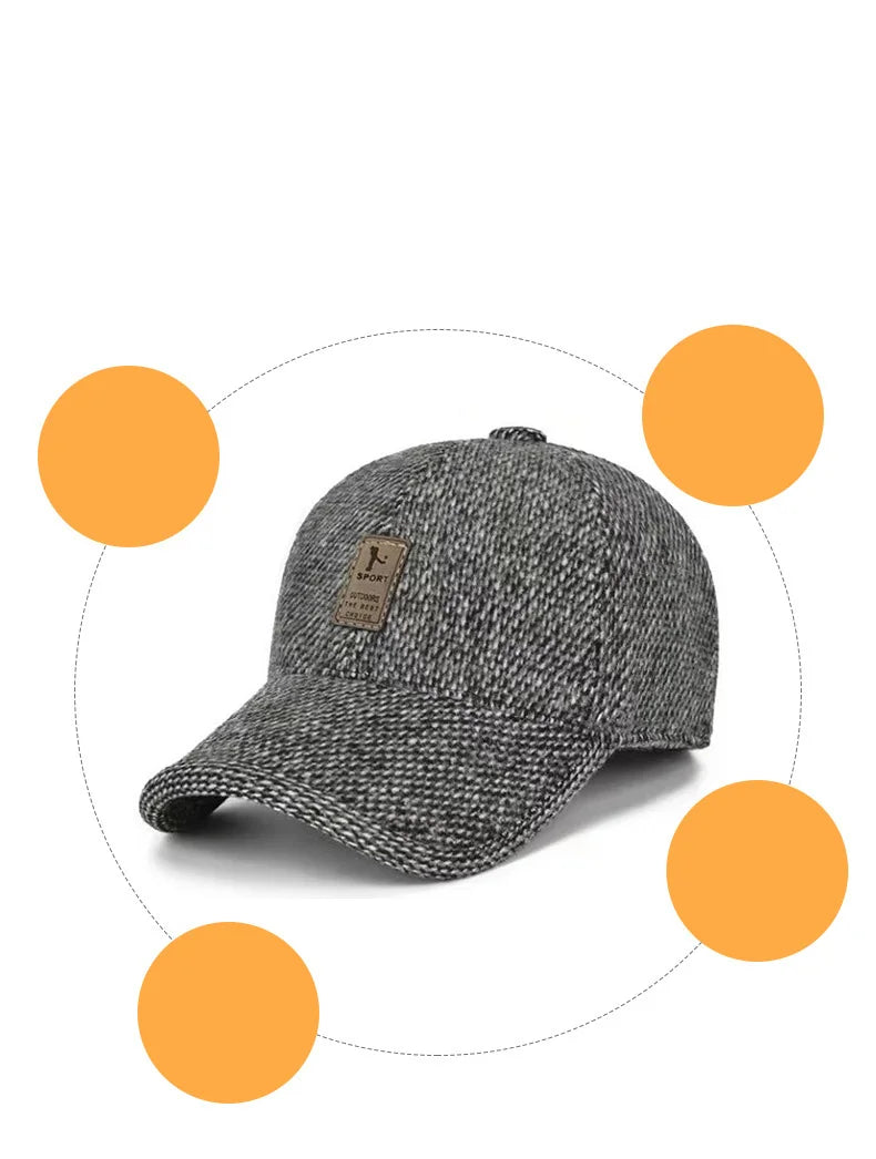 Cotton Hat Men's Hat Autumn And Winter Middle-Aged Dad Cloth Hat Single Old Man Windshield Baseball Hat Sun Hat