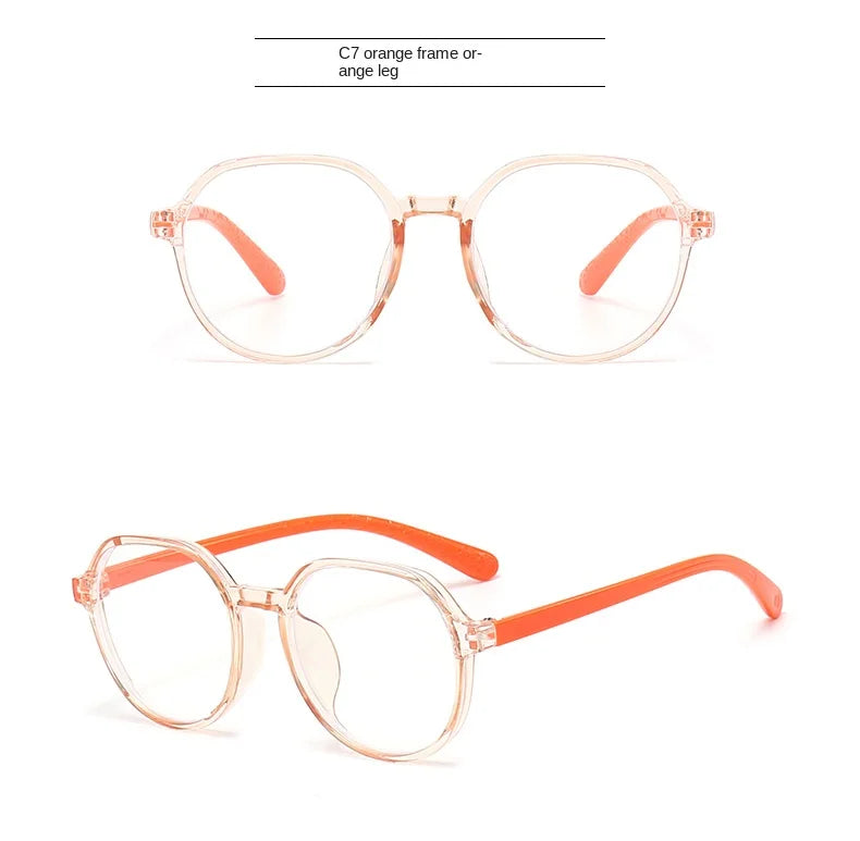 Blue Light Blocking Glasses for Kids Computer Glasses Silicone Frame Clear Lens Girl Boy Video Gaming Children Safety Eyewear
