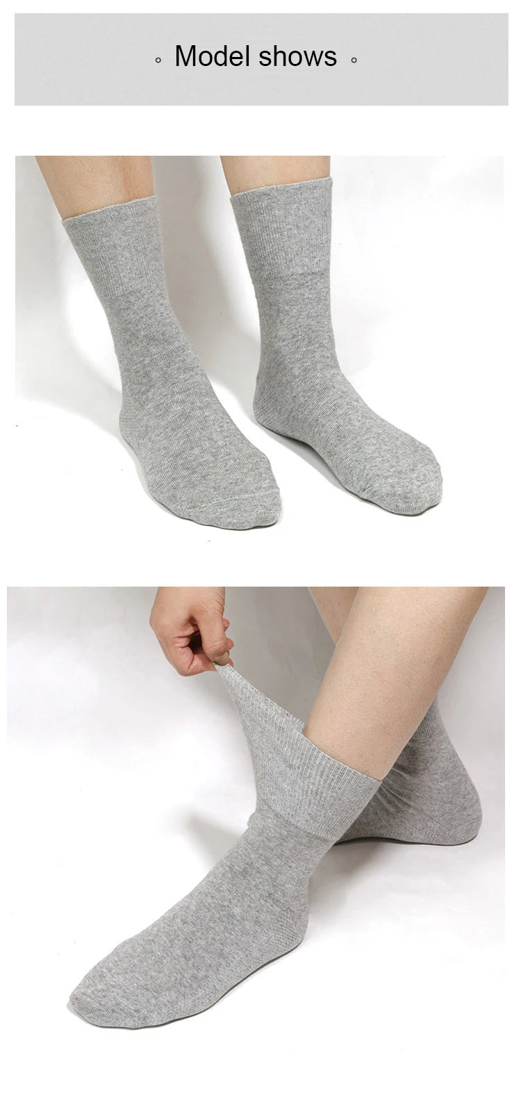 10PCS=5Pairs Loose Mouth Socks Diabetic Prevent Varicose Veins Cotton Comfortable Older Hypertensive Patients Fat Man Socks Gift
