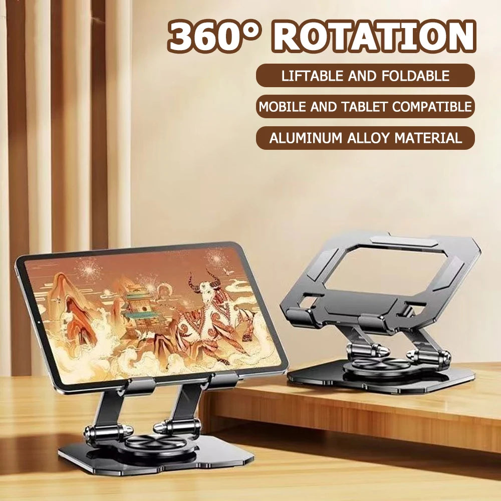 360° Rotatable Tablet Stand Adjustable Foldable Desktop Stand Holder Compatible For 4.7-12 Inch Ipad Pro/Air/Min Laptop Tablet