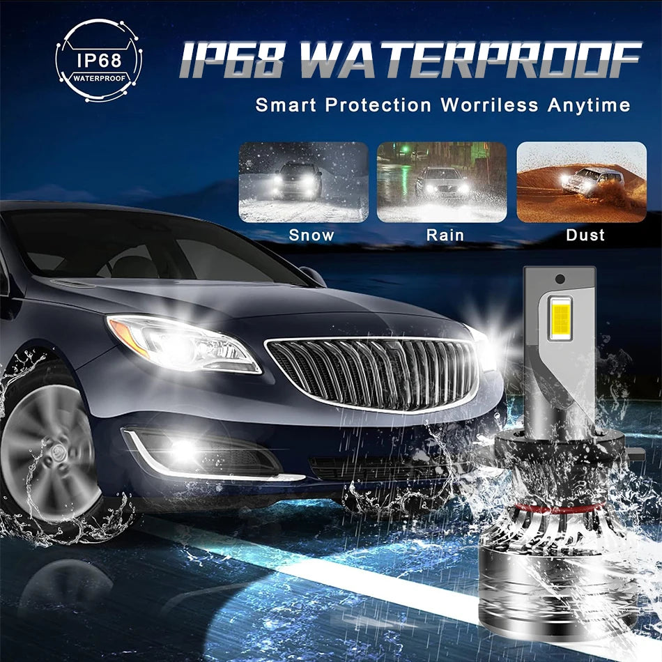 Dualvision 2PCS Car Lights H7 H4 H1 9006 H11 9005 Super Bright LED Headlights High Low Beam Fog Light Bulb White 6000K 12V