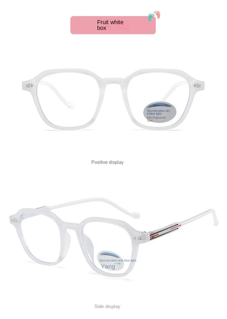 2PACK Children Radiation Protection Glasses Fashion Plain Glasses for Kid Computer Phone Online Course Anti Blue Light Glasses