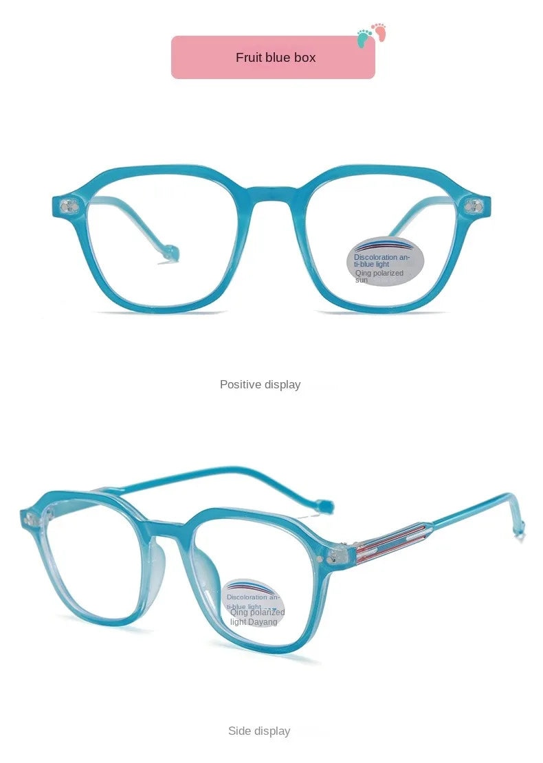 2PACK Children Radiation Protection Glasses Fashion Plain Glasses for Kid Computer Phone Online Course Anti Blue Light Glasses