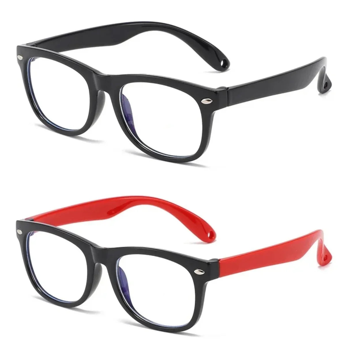 1/2/4PCS New Trendy Kids Anti Blue Light Glasses Square Frame Computer Game Glasses Boys Girls Lightweight Portable Eyewear