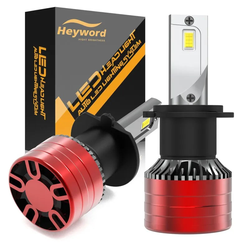 Heyword 2Pcs Car Headlight H4 H7 LED H11 9005 9006 H1 Auto Bulbs 390W 129000LM Light Lamp 6000K 12V Led Headlight Bulbs