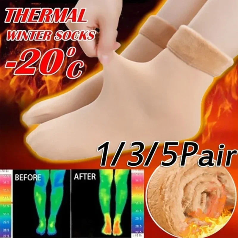 1/2/4/5Pair New Women Winter Thicken Warm Short Socks Thermal Cashmere Wool Socks Nylon Snow Velvet Boots Home Floor Calcetines