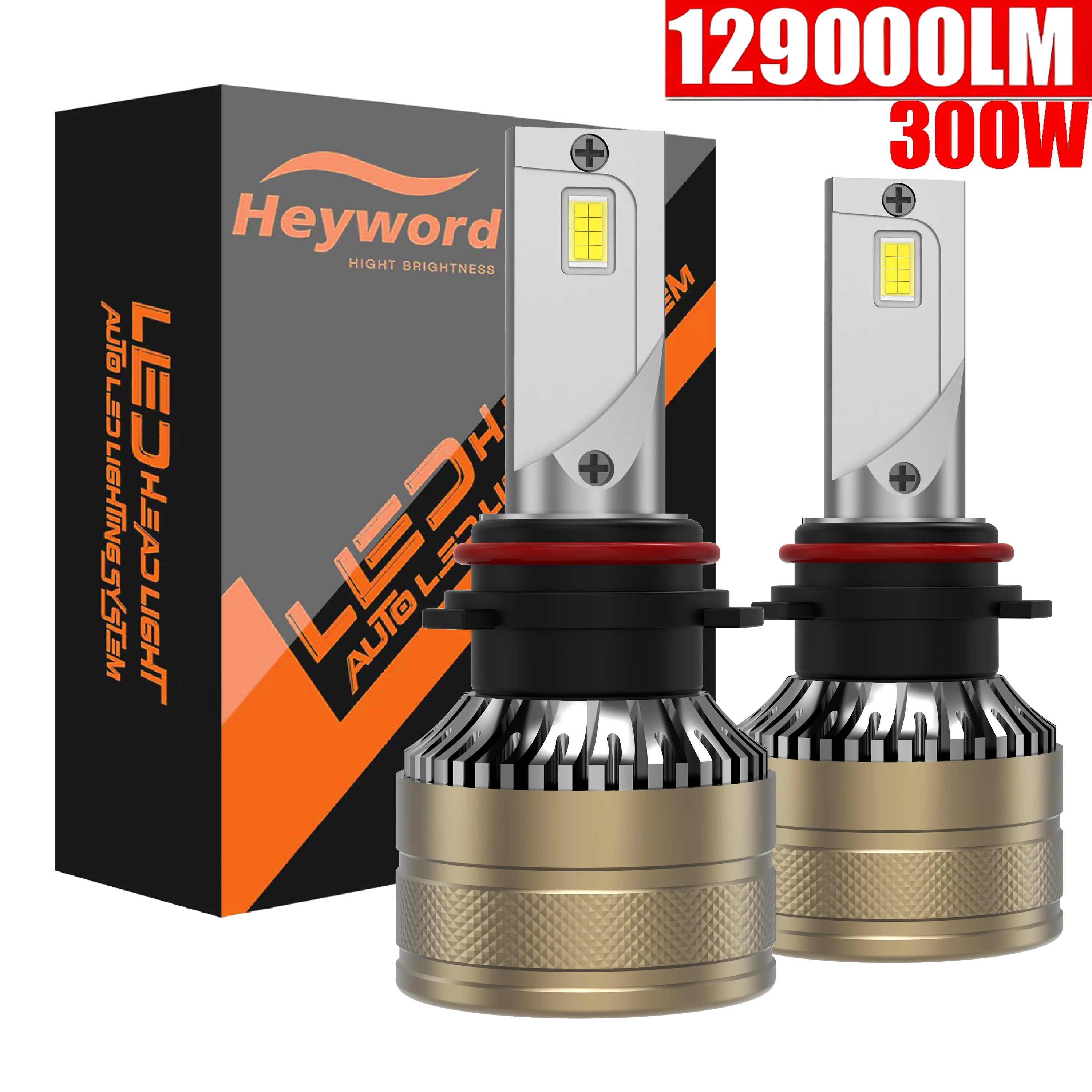 Heyword High Power CSP H4 H7 LED 390W 129000LM H1 H8 H9 H11 Car LED Light Bulbs 9005 HB3 9006 HB4 9012 HIR2 Auto Fog Lamp 6000K