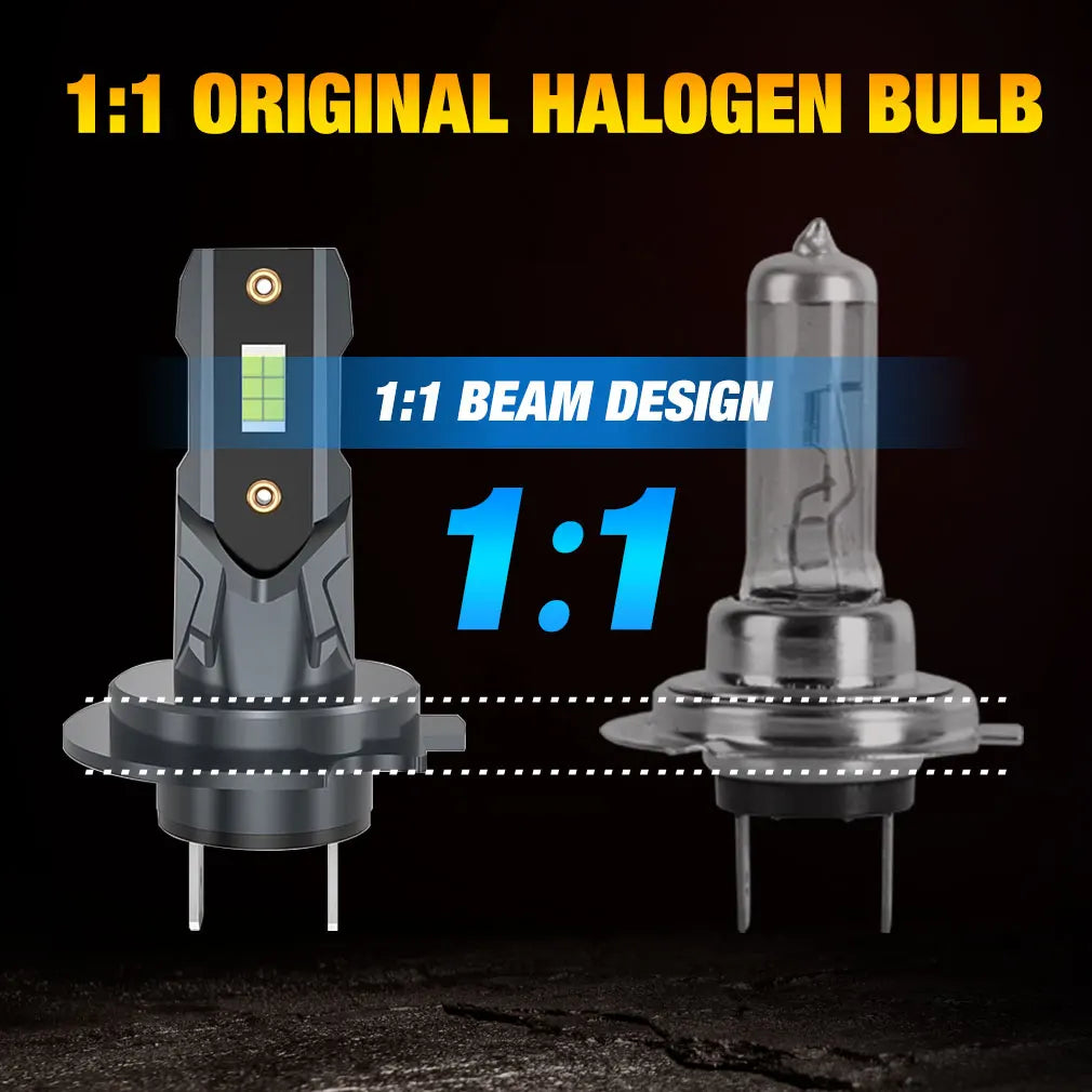 2Pcs 22000LM H7 LED Headlight Bulb 12pcs CSP 3570 Car Headlamp Auto Mini Canbus H7 Led Bulb Turbo Light 6500K 12V 110W