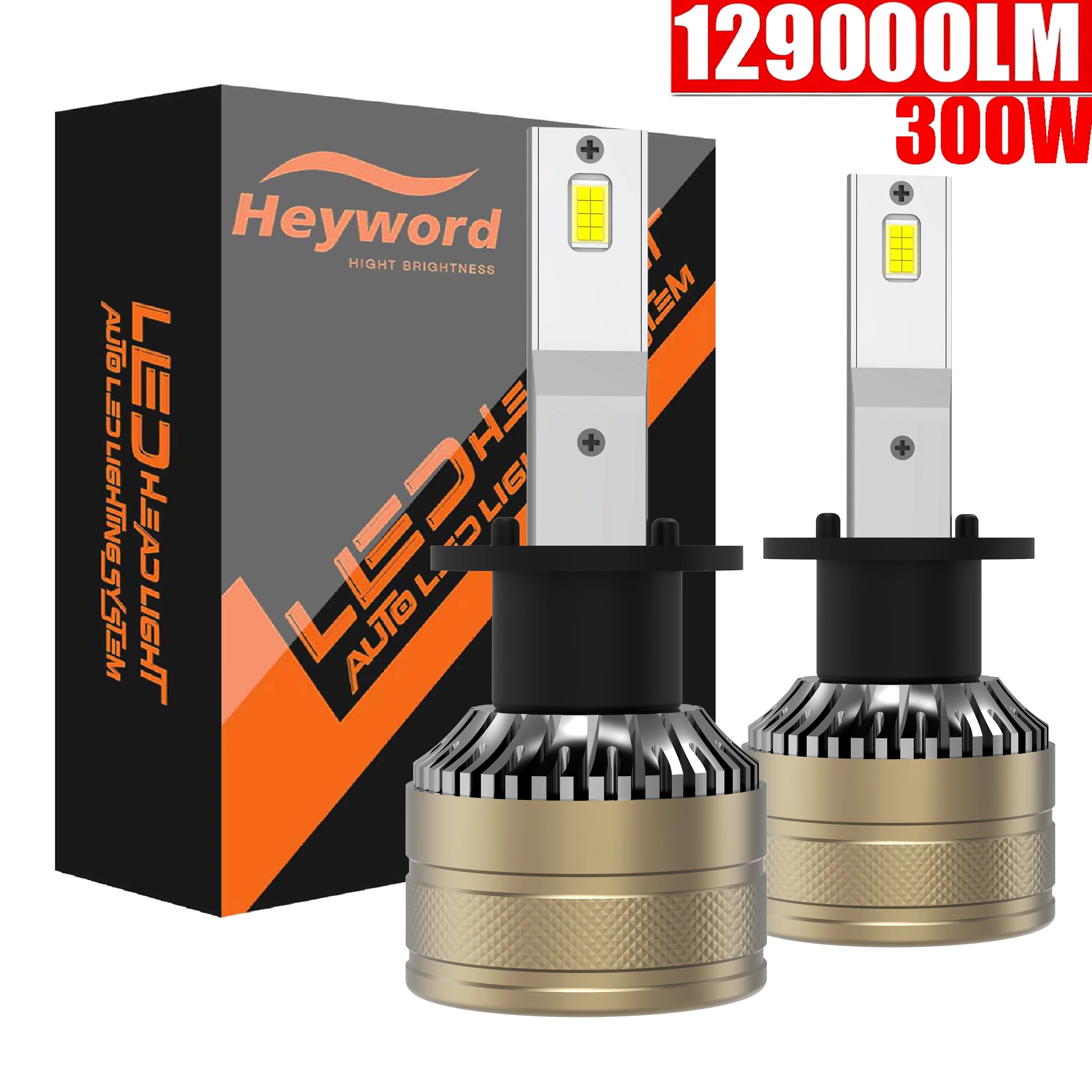 Heyword High Power CSP H4 H7 LED 390W 129000LM H1 H8 H9 H11 Car LED Light Bulbs 9005 HB3 9006 HB4 9012 HIR2 Auto Fog Lamp 6000K