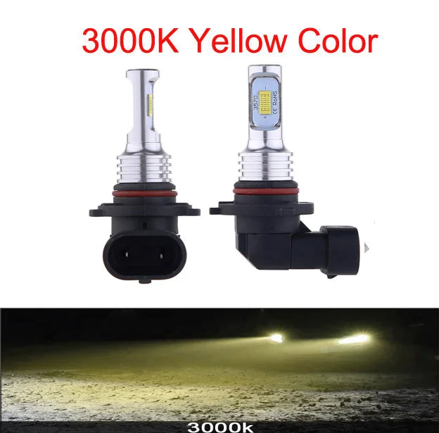 2Pcs Car HB3 LED Bulbs 9005 9006 HB4 Headlight Fog Bulb Lamp Light 6000K  White Automotive Fog Lights Turbo Mini Lamp Headlights