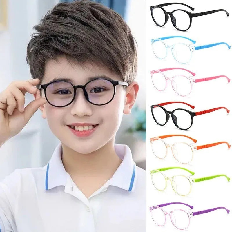 Kids Anti-Blue Glasses Anti Radiation Eyeglass Anti Rad Glasses for Kids Against Blue Light Eyeglasses Replaceable Lens