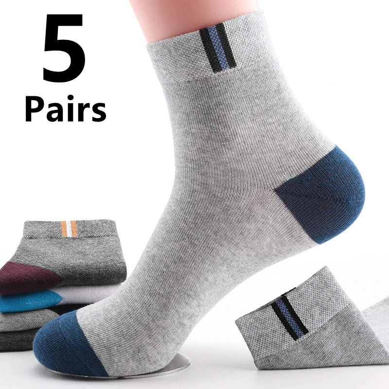 10/5/3pairs Breathable Con Sports Stockings Men Bamboo Fiber Autumn and Winter Men Socks Sweat Absorption Deodorant Business Sox