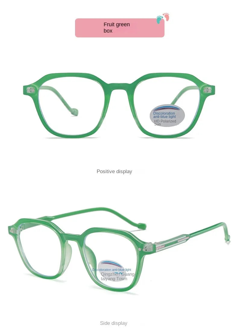 2PACK Children Radiation Protection Glasses Fashion Plain Glasses for Kid Computer Phone Online Course Anti Blue Light Glasses