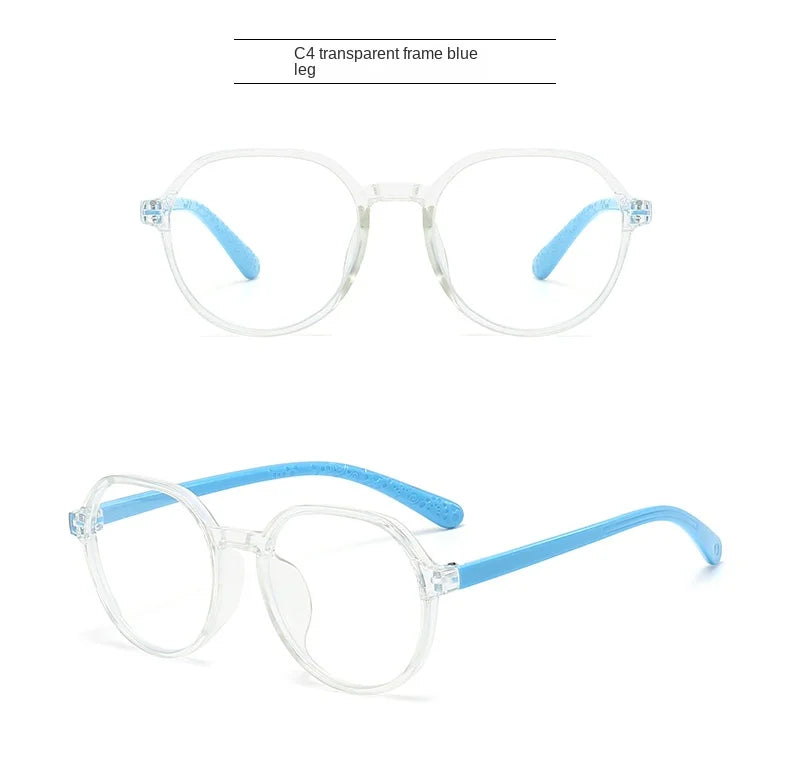 Blue Light Blocking Glasses for Kids Computer Glasses Silicone Frame Clear Lens Girl Boy Video Gaming Children Safety Eyewear