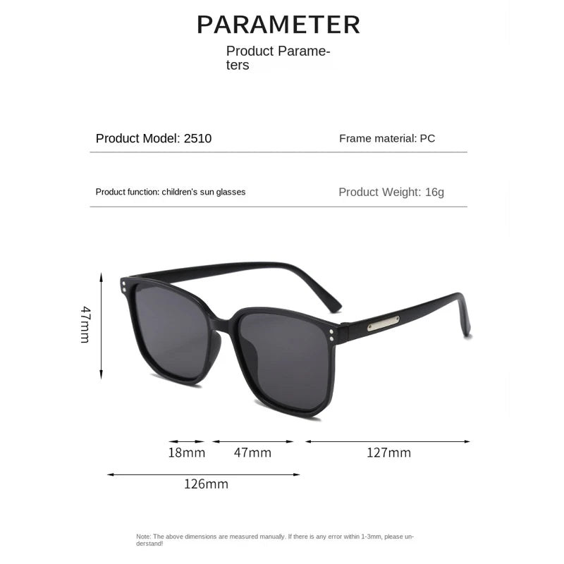 Children Sunglasses 2024 Fashion Square Kids Sunglasses Boy Girl Square Goggles Baby Travel Glasses 7 Colors Optional UV400