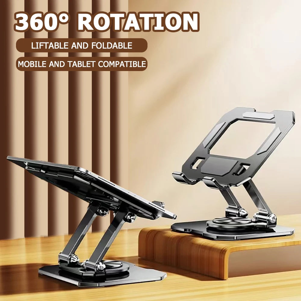 360° Rotatable Tablet Stand Adjustable Foldable Desktop Stand Holder Compatible For 4.7-12 Inch Ipad Pro/Air/Min Laptop Tablet