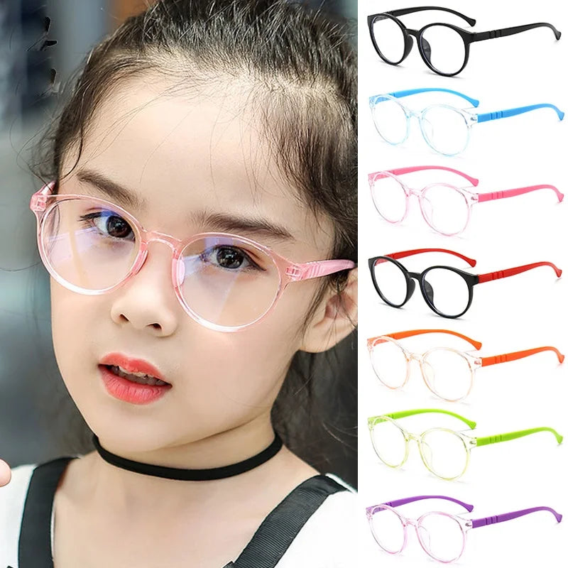 Kids Anti-Blue Glasses Anti Radiation Eyeglass Anti Rad Glasses for Kids Against Blue Light Eyeglasses Replaceable Lens