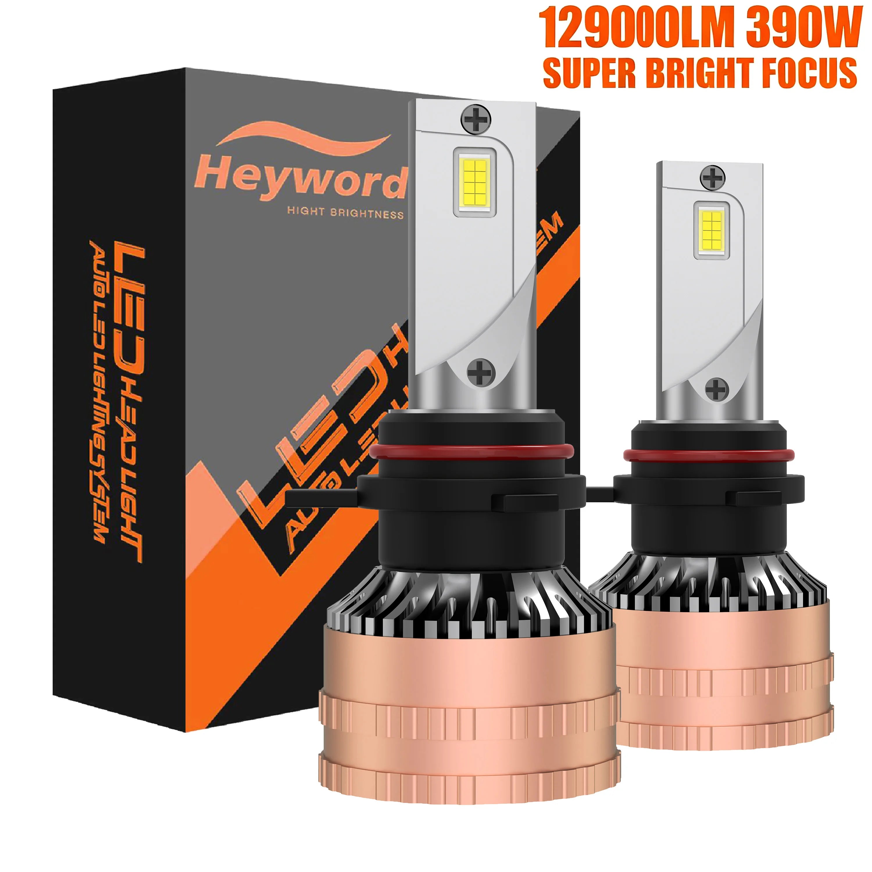 Heyword High Power CSP H4 H7 LED 390W 129000LM H1 H8 H9 H11 Car LED Light Bulbs 9005 HB3 9006 HB4 9012 HIR2 Auto Fog Lamp 6000K