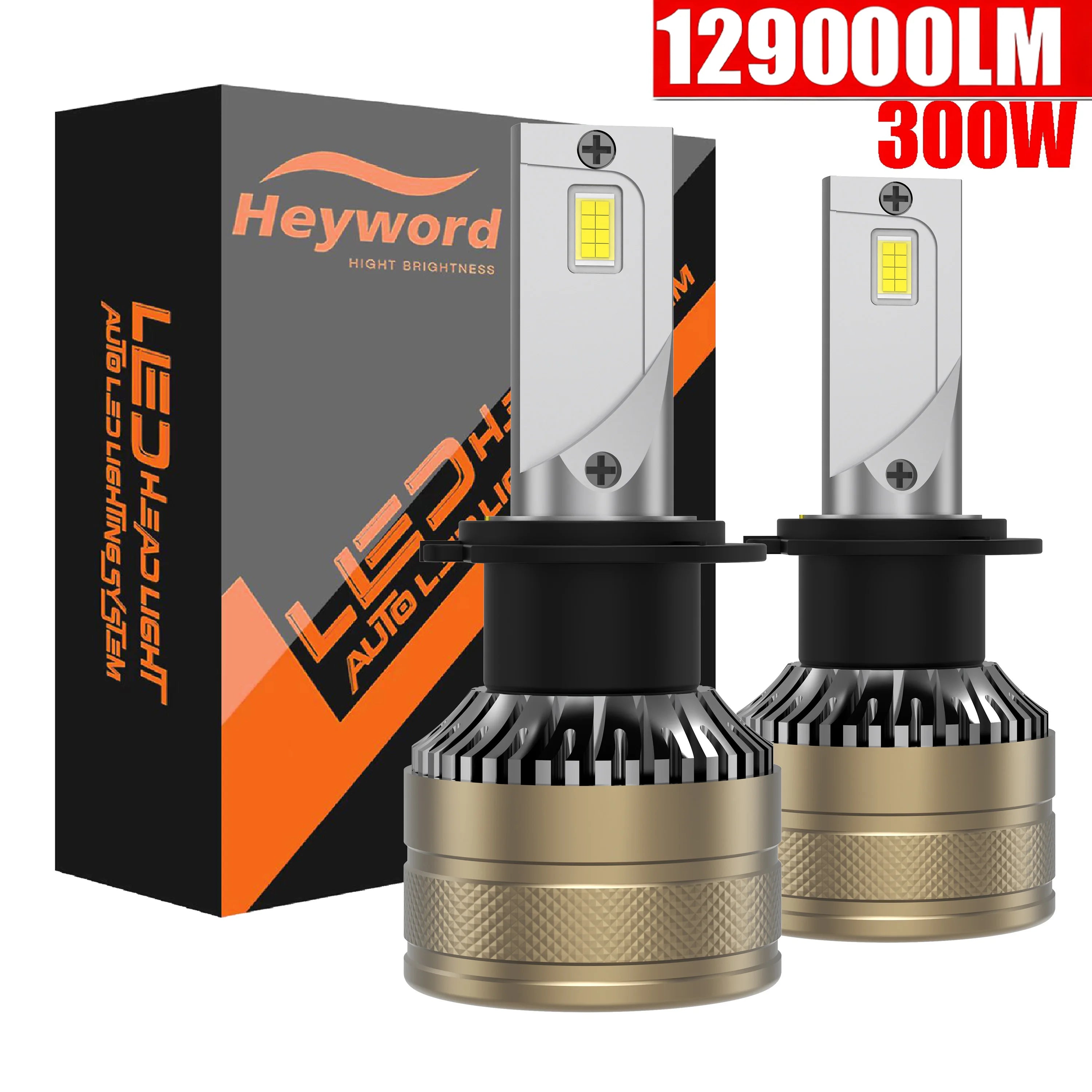 Heyword High Power CSP H4 H7 LED 390W 129000LM H1 H8 H9 H11 Car LED Light Bulbs 9005 HB3 9006 HB4 9012 HIR2 Auto Fog Lamp 6000K