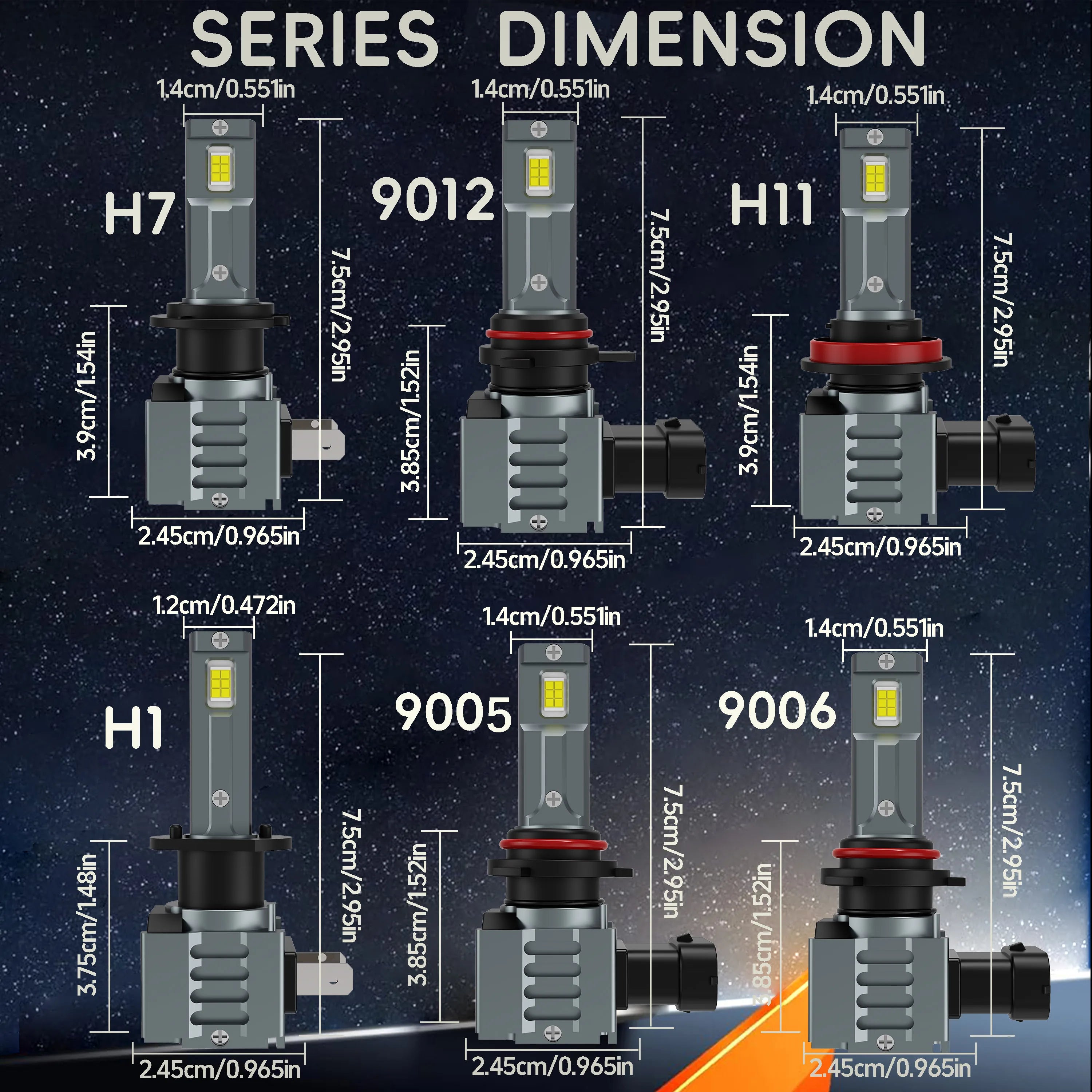 Heyword H7 LED Headlight Bulb Mini Wireless 460W 155000LM 6500K CSP for Car Headlamp Auto Diode Lamps H7 Turbo Led Automobile