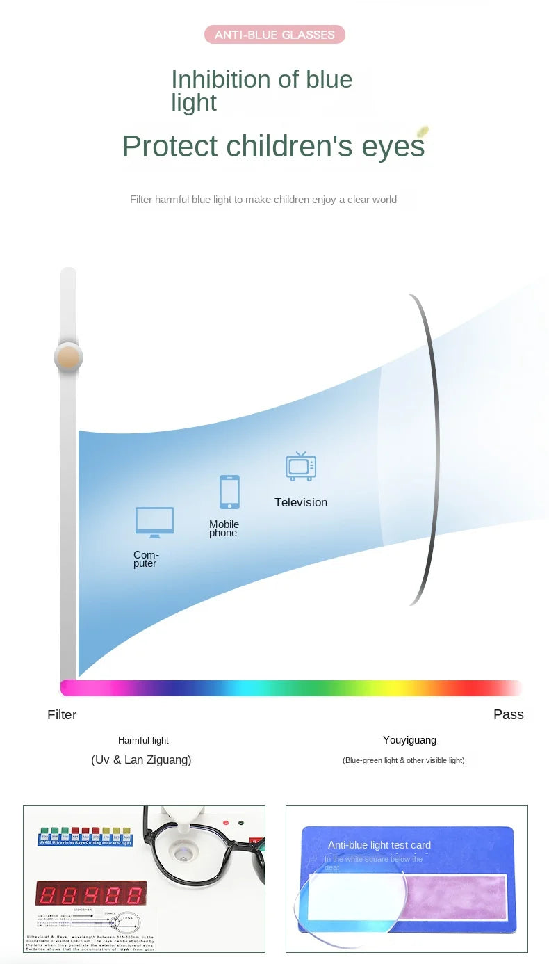 Blue Light Blocking Glasses for Kids Computer Glasses Silicone Frame Clear Lens Girl Boy Video Gaming Children Safety Eyewear