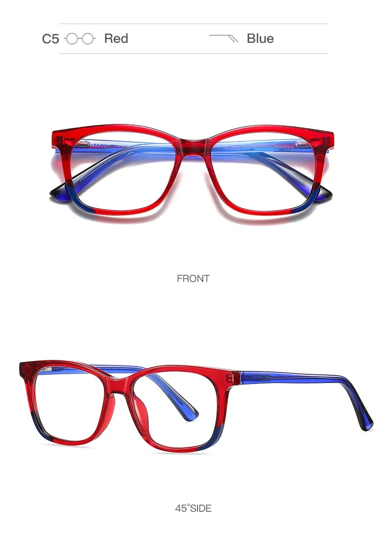 CLLOIO Ultralight Kids Myopia Learn Eyewear Fashion Blue Light Blocking Glasses Teenagers Children Optical Frame