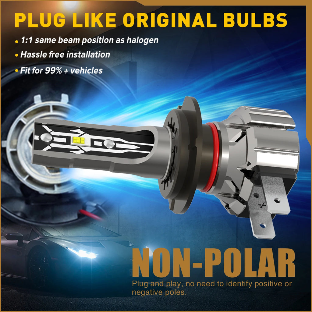 2x High Power H7 Led Headlight Canbus No Error H18 Car Bulb 6000K White Light Moto Diode Lamp 12v 55w For Peugeot 208 2012~2023