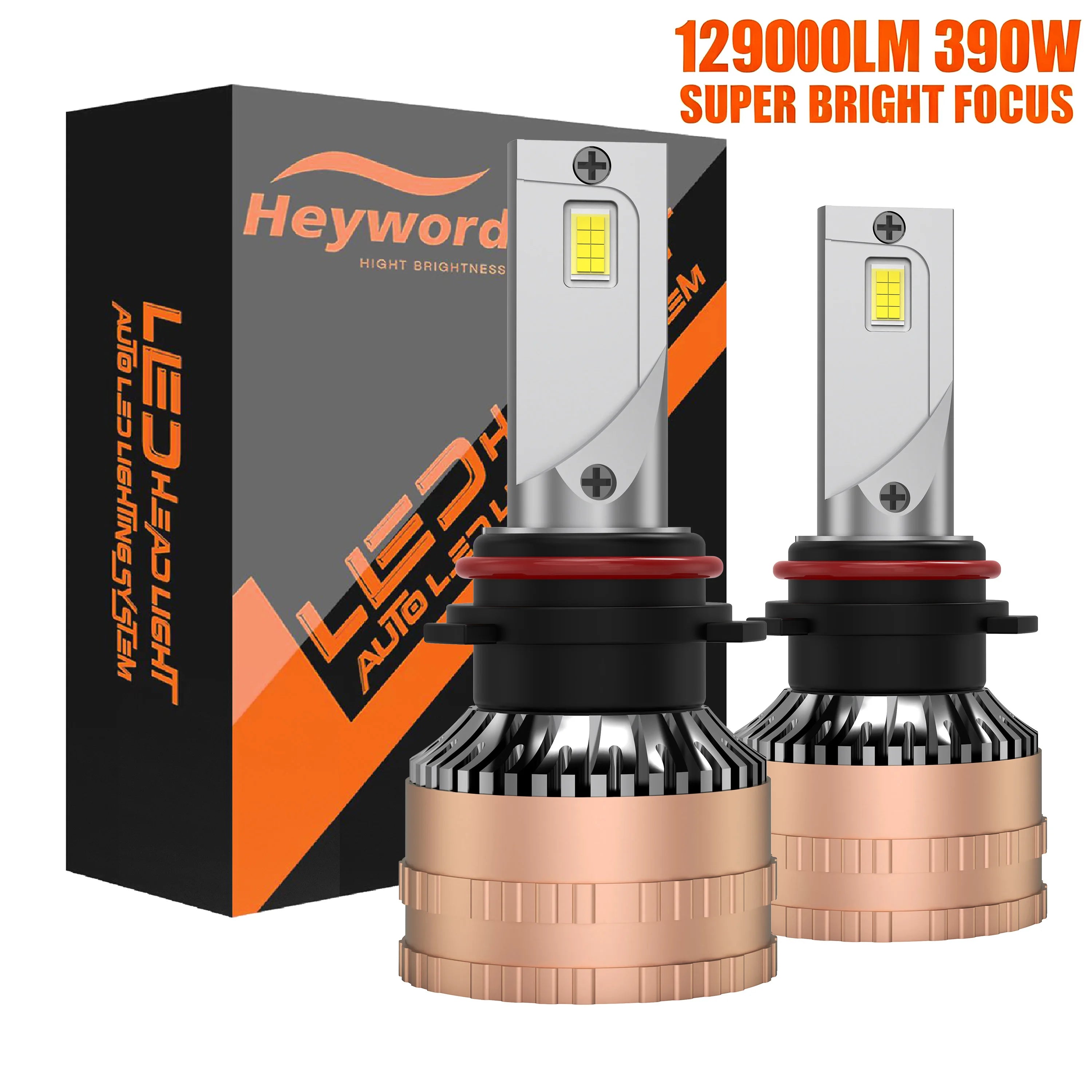 Heyword High Power CSP H4 H7 LED 390W 129000LM H1 H8 H9 H11 Car LED Light Bulbs 9005 HB3 9006 HB4 9012 HIR2 Auto Fog Lamp 6000K
