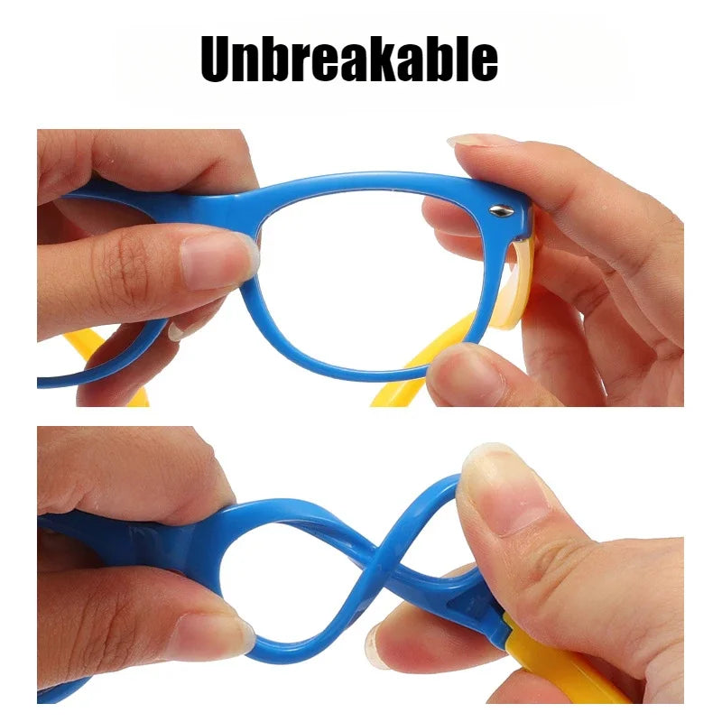 1/2/4PCS New Trendy Kids Anti Blue Light Glasses Square Frame Computer Game Glasses Boys Girls Lightweight Portable Eyewear