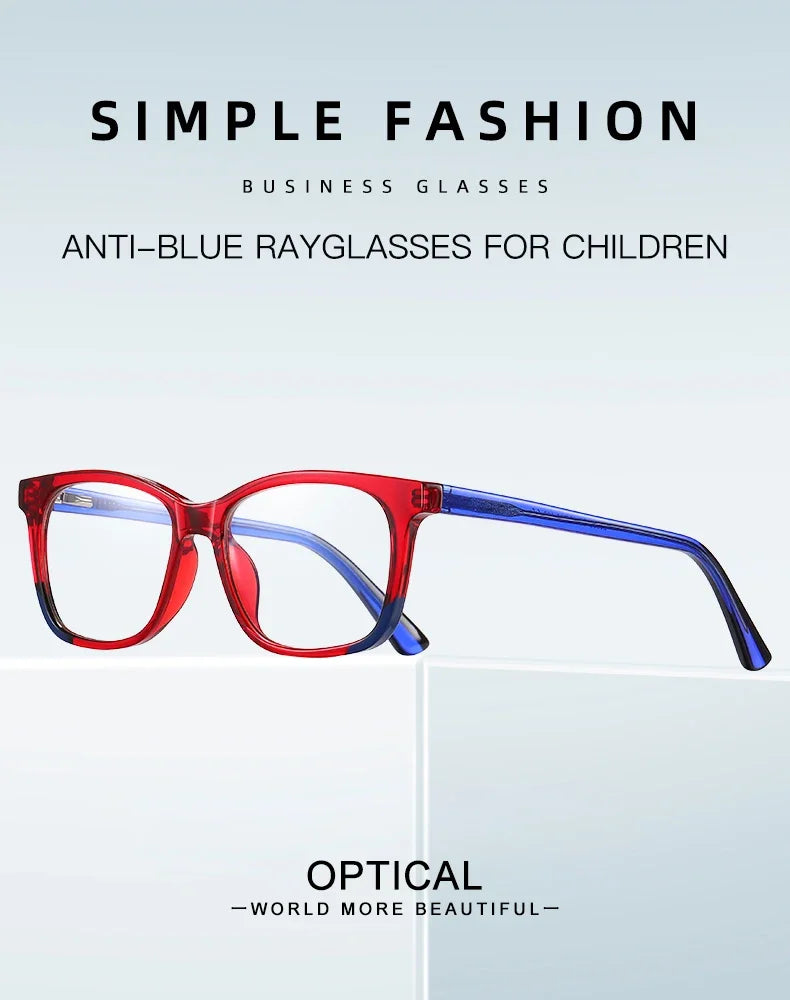 CLLOIO Ultralight Kids Myopia Learn Eyewear Fashion Blue Light Blocking Glasses Teenagers Children Optical Frame
