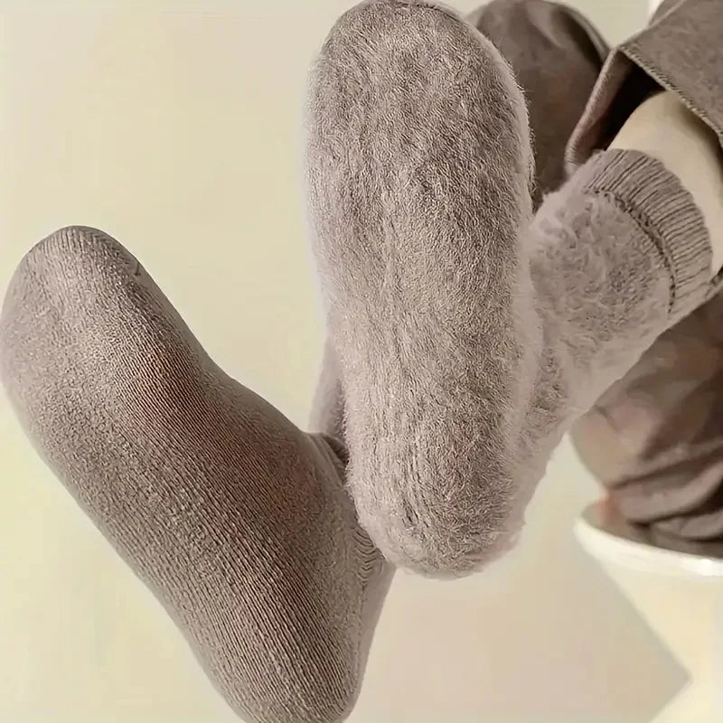 3 pairs Boot Socks for Women Thermal Socks For Thick Winter Outdoors Warm Socks Soft Warm Classic Big Girl Cotton Socks