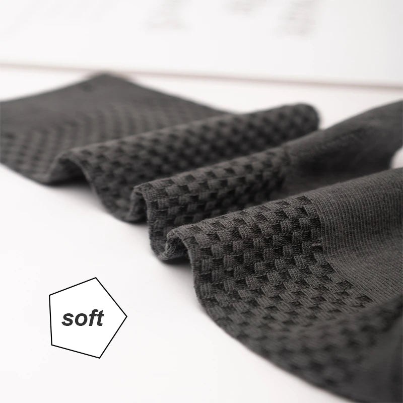 10Pairs/Lot Men's Bamboo Fiber Socks Long Black Business Soft Breathable New High Quality  Autumn for Male Socks Plus Size 39-48
