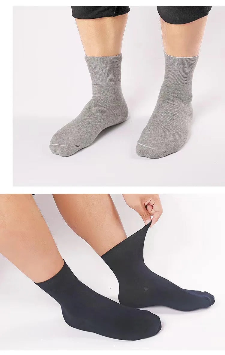 10PCS=5Pairs Loose Mouth Socks Diabetic Prevent Varicose Veins Cotton Comfortable Older Hypertensive Patients Fat Man Socks Gift