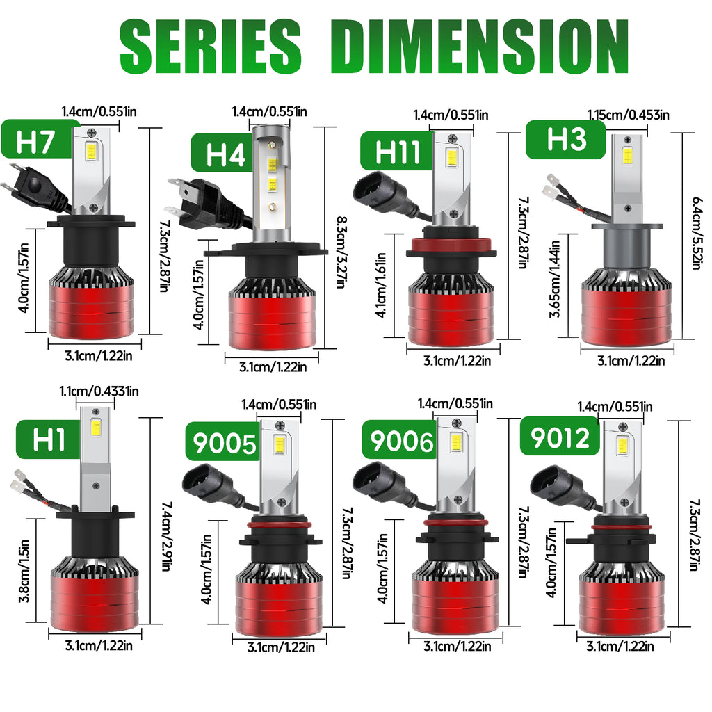 Heyword 2Pcs Car Headlight H4 H7 LED H11 9005 9006 H1 Auto Bulbs 390W 129000LM Light Lamp 6000K 12V Led Headlight Bulbs