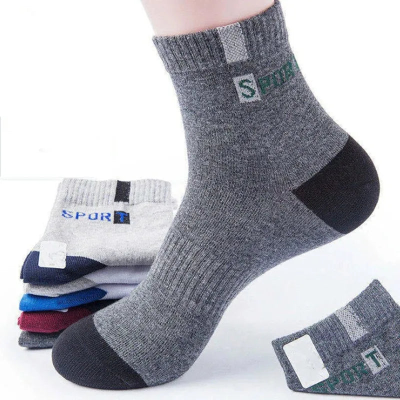 10/5/3pairs Breathable Con Sports Stockings Men Bamboo Fiber Autumn and Winter Men Socks Sweat Absorption Deodorant Business Sox