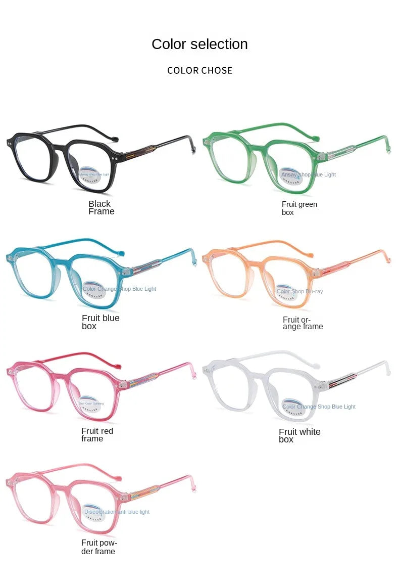 2PACK Children Radiation Protection Glasses Fashion Plain Glasses for Kid Computer Phone Online Course Anti Blue Light Glasses