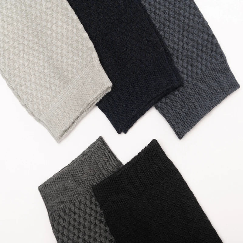 10Pairs/Lot Men's Bamboo Fiber Socks Long Black Business Soft Breathable New High Quality  Autumn for Male Socks Plus Size 39-48