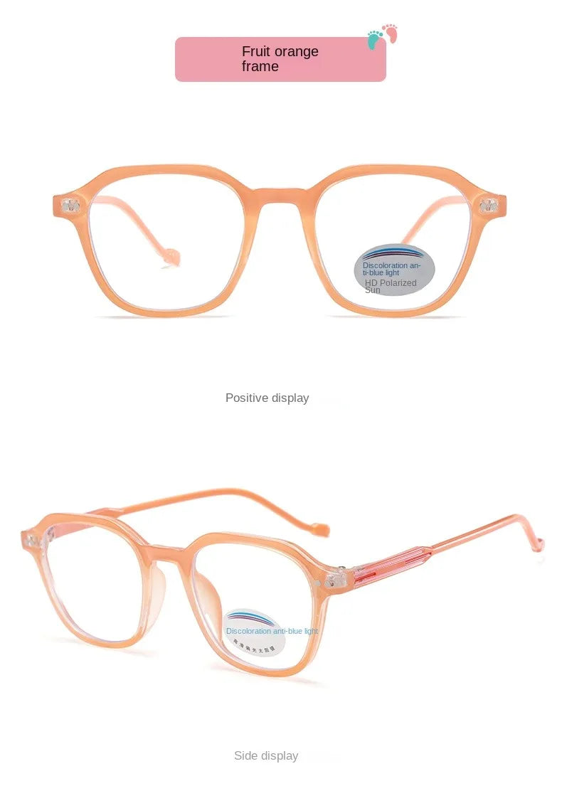 2PACK Children Radiation Protection Glasses Fashion Plain Glasses for Kid Computer Phone Online Course Anti Blue Light Glasses