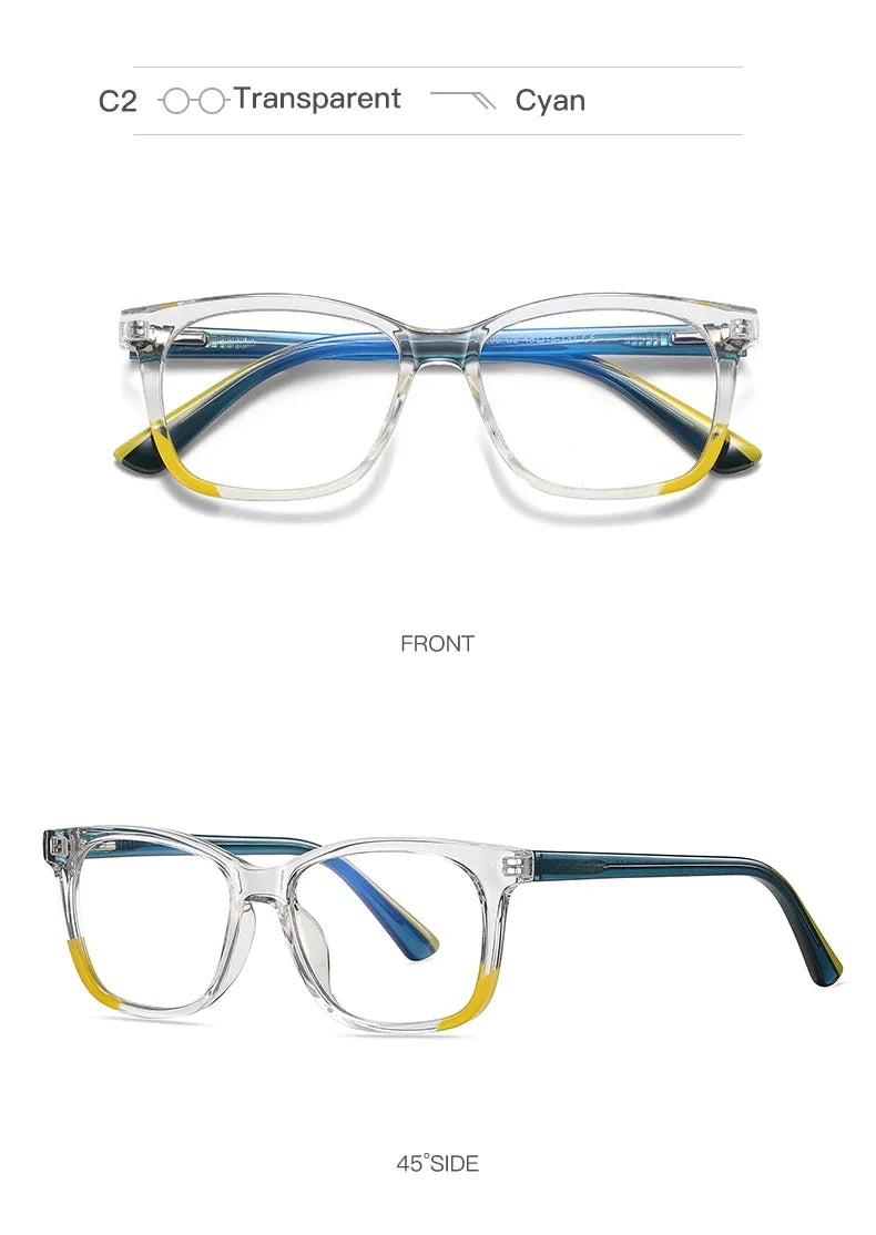 CLLOIO Ultralight Kids Myopia Learn Eyewear Fashion Blue Light Blocking Glasses Teenagers Children Optical Frame